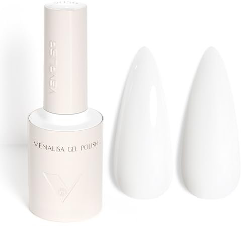 VENALISA Vernis à Ongles Gel Semi Permanent Blanc pur Gel Polish Nail UV Soak off Vernis Manucure