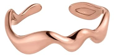 Purelei Abstract Wave Ring Damen – Verstellbarer Damenring aus langlebigem Edelstahl – Wasserfeste Ringe – Schmuck für deinen individuellen Look