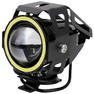 Faro Motocicleta Faros Antiniebla Universales para Motocicleta Ojos Ángel Superbrillantes Focos Adicionales, Auxiliares para Moto U7 Mini Lámpara LED Conducción Faros Delanteros(1 Pcs-White)