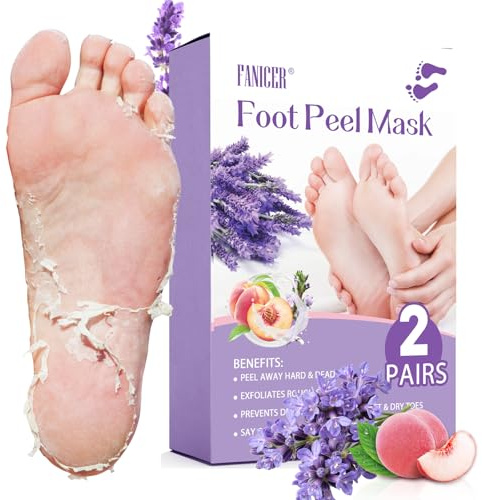 2 Paar FußMaske, Feuchtigkeitsspendende Pflege, FußPflege FüR Trockene Und Rissige FüßE, Sorgt FüR GefüHl Von Feuchtigkeit, MäNner Und Frauen(Pfirsich & Lavendel)