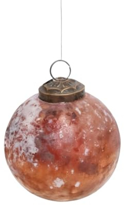 Antikas - Premium Weihnachtskugeln Glas, rost matt marmoriert - handgemacht Indien, ⌀8 cm, 6er Set