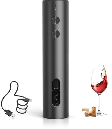 ZOYIDOUX Sacacorchos Eléctrico Recargable – Abrebotellas Eléctrico USB-C, Mini Portátil, Acabado Negro Mate