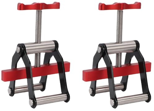 Fockety 2er-Pack Plattenklemmen, Verstellbare 4-Wege-Druckklemmen für die Holzbearbeitung, Parallelklemme aus Aluminiumlegierung für Schneidebretter, Schrank- und Möbelbau