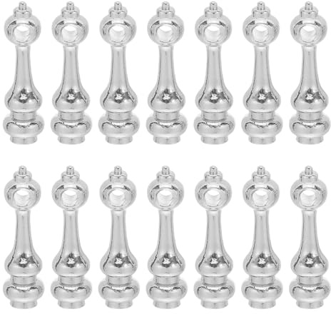 WATIIFUFU Connecteurs de Poteaux en Métal Argenté 14 Pièces pour Garde-corps de Chariot de Bar, Support Robuste Trou de 4mm, Design Élégant pour Maison et Restaurant