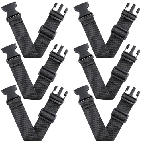 PYSEOSISE 6 Stück Gürtelverlängerung für Bauchtasche, Bauchtasche Verlängerung Schwarz, Abnehmbare Gurtverlängerung Bauchtaschenverlängerung mit Schnalle für Hüfttasche Gürteltasche Gepäck