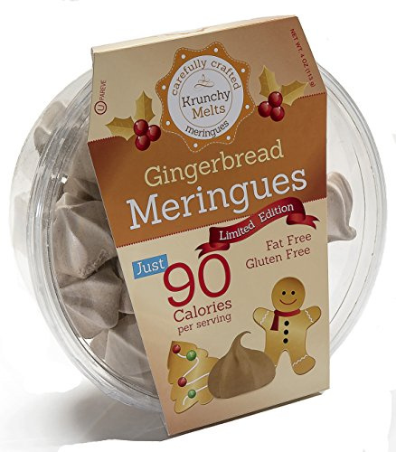 Krunchy Melts Original Meringue Cookies | Gingerbread Flavor | Only 90 Calories Per Serving | Fat Free, Gluten Free, Dairy Free (4 Oz)