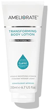 Ameliorate Transforming Body Lotion 200ml - Fragrance Free | LaB6, Lactic Acid, AHAs | Dermatologically tested, Menopause Friendly