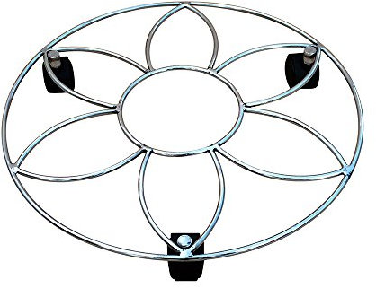 Garden Pride Round Plant Pot Caddy - Heavy Duty Plant Pot Wheels/Plant Pot Mover - Plant Pot Trolley/Plant Pot Dolly - Made of a Solid Stainless Steel (Pack of 1-15 Diameter (38cm))