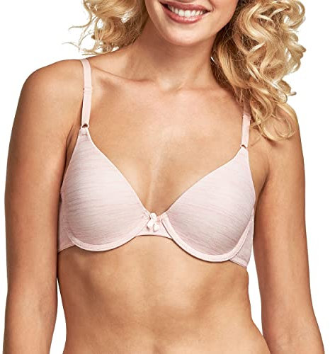 Maidenform Women's One Fab Fit Original Tailored Demi T-Shirt Bra 07959, Pink Heather Print, 32D