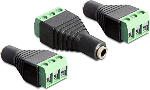 3x DELOCK 65455 Adapter Klinke Buchse 3,5 mm > Terminalblock 3 Pin