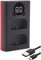 Baxxtar 18602 - Compatible avec Batterie Canon LP-E6 LP-E6N LP-E6NH - Mini Chargeur (Dual, LCD) - entrée USB-C et Micro-USB
