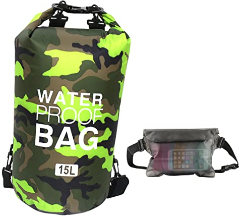 Idefair Wasserdichter Packsack, Schwimmender Trockenrucksack Strandtasche Leichter Trockensack für den Strand, Bootfahren, Angeln, Kajakfahren, Schwimmen, Rafting, Camping 5L 10L 15L 20L 30L