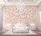 Papier Peint 3D Arbre Fleuri Rose Doré En Relief Moderne Intissé Décoration Murale