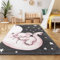 SIMPEX Teppich Kinderzimmer Elefant Design Kurzflor Kinderteppich mädchen Spielteppich Modern Design Babyzimmer Teppiche für Junge und Mädchen Extra Weich und Antiallergen Pink 120 x 170 cm