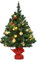 HOMCOM Weihnachtsbaum Klein, Mini Christbaum mit Stechpalmenbeeren, 15 LED-Lichtern und Kugeln, Künstlicher Baum für Tisch, Grün, Kunststoff Ø40 x 60 cm