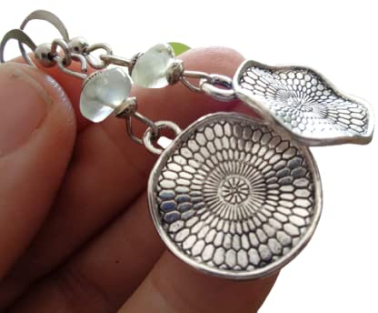 ✿ GRÜNER STEIN BOHO ETHNO MANDALA ✿ Ohrringe - einmaliges Geschenk - handgefertigt