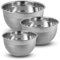 EVOKK Mixing Bowl Set 3 Stainless Steel Mixing Bowls (18, 20, 24cm), Mirror Polished, Durable and Lightweight, Nesting Metal Mixing Bowls for Baking, Cooking & Food Prep, Dishwasher Safe