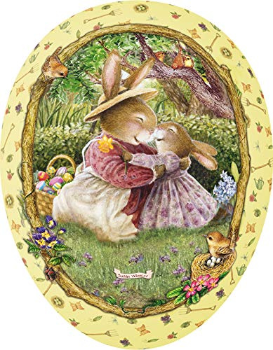 Nestler XL 25cm Osterei zum Befüllen - Handgemachte Eier aus Pappe mit Motiv Holly Pond Hill - Schmusestunde - Liebevolles Ostergeschenk (Holly Pond Hill - Schmusestunde)
