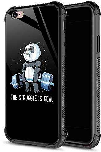 CARLOCA Kompatibel mit iPhone 6S Hülle, iPhone 6 Hüllen für Jungen und Herren, Panda auf Swole, cooles lustiges Muster, stoßfest, kratzfest, Hülle für iPhone 6/6S, Panda auf Swole