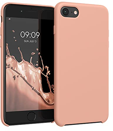 kwmobile Cover per Apple iPhone SE (2022) / iPhone SE (2020) / iPhone 8 / iPhone 7 Custodia - Back Case per Smartphone in Silicone TPU - Protezione Gommata - pompelmo rosa