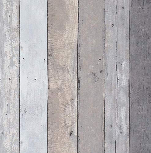 Wood Contact Paper Grey Wood Wallpaper Stick and Peel Self Adhesive Wallpaper Wood Effect Wallpaper Wood Plank Contact Paper Wood Panel Grain Wall Covering Kitchen Living Room Vinyl Roll 0.45×10m