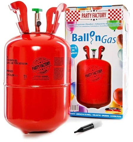 Party Factory Gaz hélium pour 30 ballons gonflables, bouteille de gaz hélium