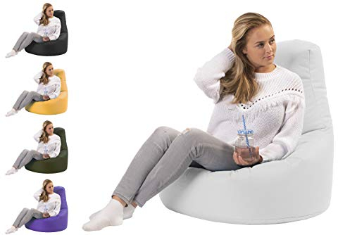 sunnypillow Gaming Sitzsack XXL mit Styropor Füllung Outdoor & Indoor für Kinder & Erwachsene Sitzsäcke Sitzkissen Bodenkissen viele Farben zur Auswahl Weiß