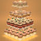 Cupcake Stand with Lights, 4 Tier Cupcake Holder, Light Up Cupcake Stand for 24 Cupcakes, Dessert Table Display Set for Weddings, Christmas, Birthday Parties (Yellow Light)