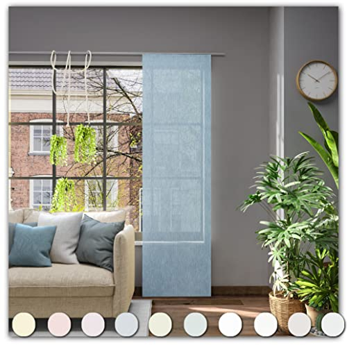 Neutex for you! Libre ECO Schiebevorhang, Gardine, Vorhang, Halbtransparent, 245 x 60 cm (H/B), 481383, Made in Europe, Oeko-Tex Standard 100, blau