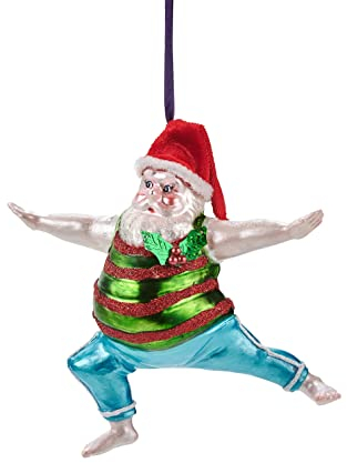 Gift Company Christbaumanhänger Yoga Santa Glas Höhe 11 cm