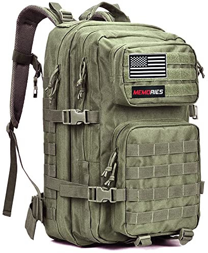 Memories Crossfit 45L Rucksack, Herren, Damen, wasserdicht, militärischer taktischer Rucksack, Fitnessstudio, Wandern. (Grün, 45L)