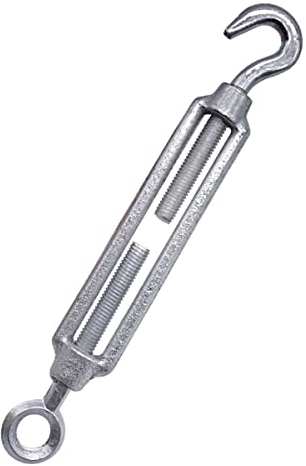 (1 Stück) Spannschloss Drahtspanner M10, verstellbarer Spannschlösser Haken und Öse, Seilseilspannung (1 Stück, M10)