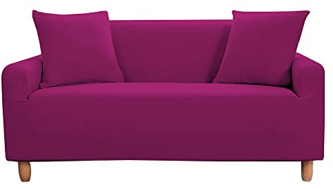 Highdi Einfarbig Sofabezug Sofaüberwürfe für 1/2/3/4 Sitzer, Armlehnen Sofa Cover Elastisch Stretch Antirutsch Sofa Cover Sofahusse Couchbezug Möbelschutz (Lila,3 Sitzer)