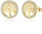 Jrêveinfini Lebensbaum Ohrringe Gold Silber 925 Stecker, Modeschmuck Ohrstecker Damen, Hypoallergene Nickelfreie Ohrringe Damen Weihnachten Geschenke für Frauen Mama Zum Muttertag