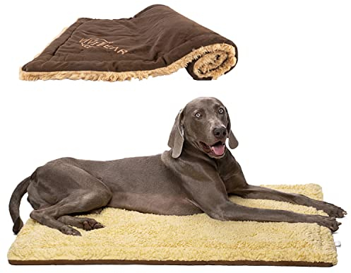 TOPSOSO Hundebox-Matte, Hundebett-Matte, wendbar, ultraweich, dick, luxuriöser Samt, 500 g, Schlafmatte für mittelgroße und große Hunde