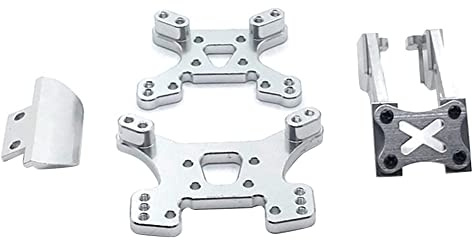 Huusuei 1 Set of Metal Bumper Bumper for 1/14 144001 144002 1/12 124017 124019 RC Car Upgrade Replacement Part, Silver
