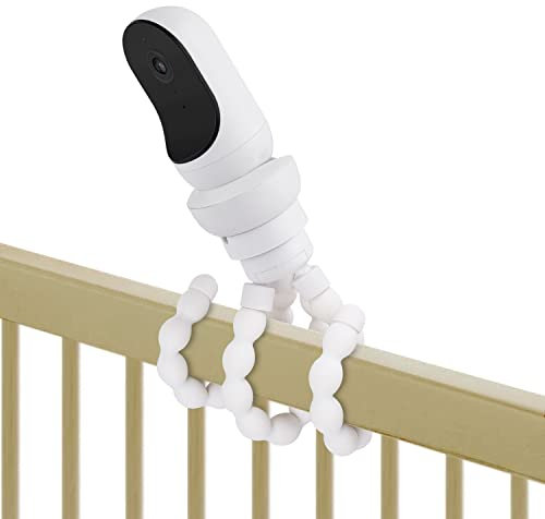 wochel Flexible Stativ-Babyphonhalterung für Owlet Cam und Owlet Cam 2, befestigen Sie Ihre Babykamera wo immer Sie möchten, ohne Werkzeug oder Wandschäden - Weiß
