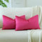 JOTOM Samt Kissenbezug Kissenhülle Sofakissen Dekokissen Kissenbezüge für Sofa Wohnzimmer Schlafzimmer 2er Set 30x50 cm Rosa Rot