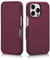 Mobiskin case for iPhone 15 PRO (6.1 inch), phone case compatible with MagSafe, cover with genuine leather, protective flip case, thin wallet, ultra-slim folio, wine-red
