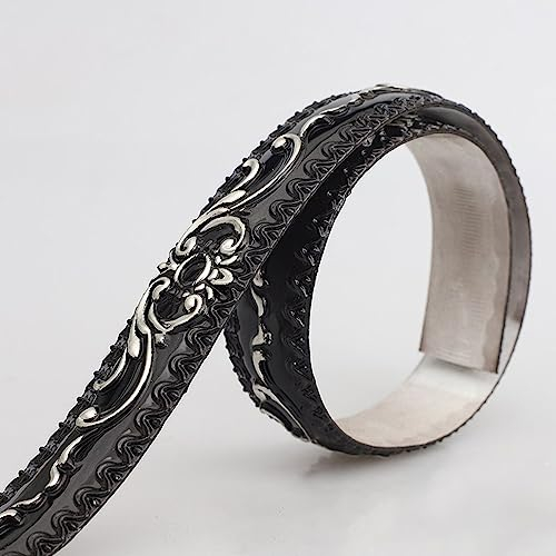 Tapetenbordüre selbstklebend Vinyl Sockelleiste Dekorative Bordüre Selbstklebende Home Bordüre Küche Tapetenbordüre selbstklebend für Badezimmer Wohnzimmer 9- Schwarz-Silber 3.6 x 500 cm