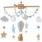 Herfair Mobile Baby Hölz Babybett Mobile Baby Windspiel mit Filzbällen Wolke und Stern Babyzimmer Mobile Baby Heißluftballon Neugeborene Jungen Mädchen Anhänger (Farbige Flaggen)