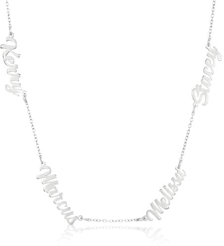 Personalised Multiple Name Necklace Family Pendants | Available in Silver, Gold or Rose Gold | Choose up to 4 names | The Perfect Handmade Gift (925 Sterling Silver)