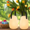 MALUX led tischlampe akku mit Fernbedienung Warmweiß 8 Farben Dimmbar Tischleuchte Outdoor Wasserdicht Ideales Dekor für Ihr Haus und Garten 2Packs ostern dekoration (small) (D/Kieselgel,small)