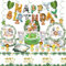 Dschungel Safari Geburtstag Deko, Wild One Kindergeburtstag Partygeschirr, 70Pcs 1Jahr Junge Party Set mit Servietten Pappteller Tischdecke Banner für 10 Gäste
