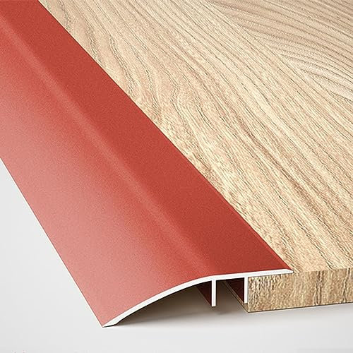 Aluminium-Boden-Übergangsstreifen, 89,9 cm, Tür-/Fliesen-/Teppich-zu-Fliesen-Übergangsstreifen, Türkantenverkleidung für Holz-Vinyl-Laminatböden, Bodenübergangsstreifen aus Metall (Farbe: Rot, Größe: