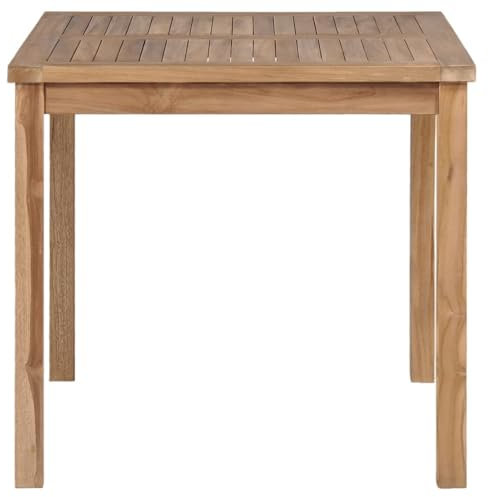 Gartentisch 80x80x77 cm Massivholz Teak, Teak Esstisch für Garten und Terrasse