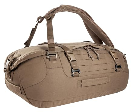 Tasmanian Tiger TT Duffel 45 L Taktische Reise-Tasche Duffel Bag für Herren mit Rucksack-Funktion und Molle-System, abschließbar, 45l Volumen, Coyote Brown