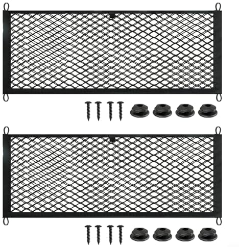 CWOQOCW Lot de 2 filets de rangement pour camping-cars, sac de rangement en maille pour bouteilles, courses, siège arrière, camion, coffre, sac avec vis
