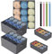 Wardrobe Storage Organiser Large Clothes Storage Boxes Closet Organiser with Elastic Bands for Clothing Jeans Towels