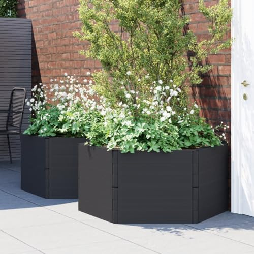ARKEM Pflanzkübel 2 STK. Anthrazit PP GroßEr Blumentopf PflanzküBel Rechteckig blumentopf Set